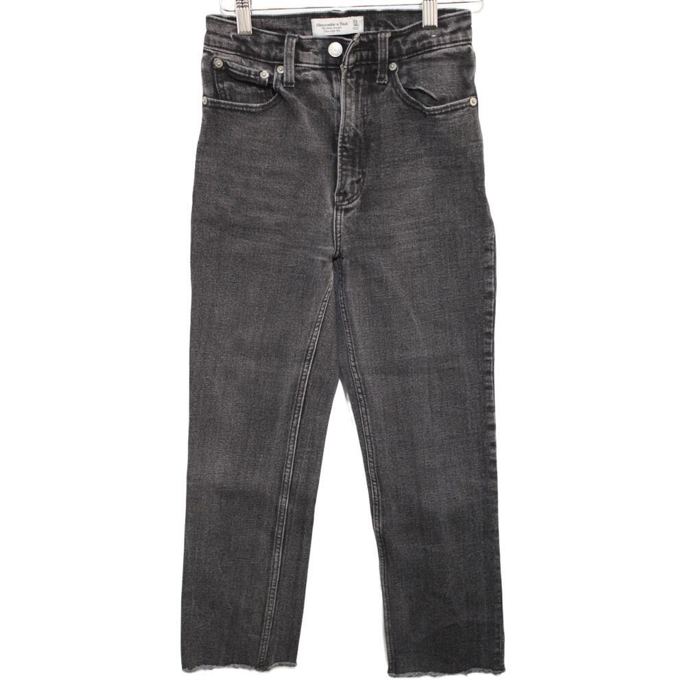 Abercrombie & Fitch The Ankle Straight Ultra High Rise Jeans Black Size 24 00 S